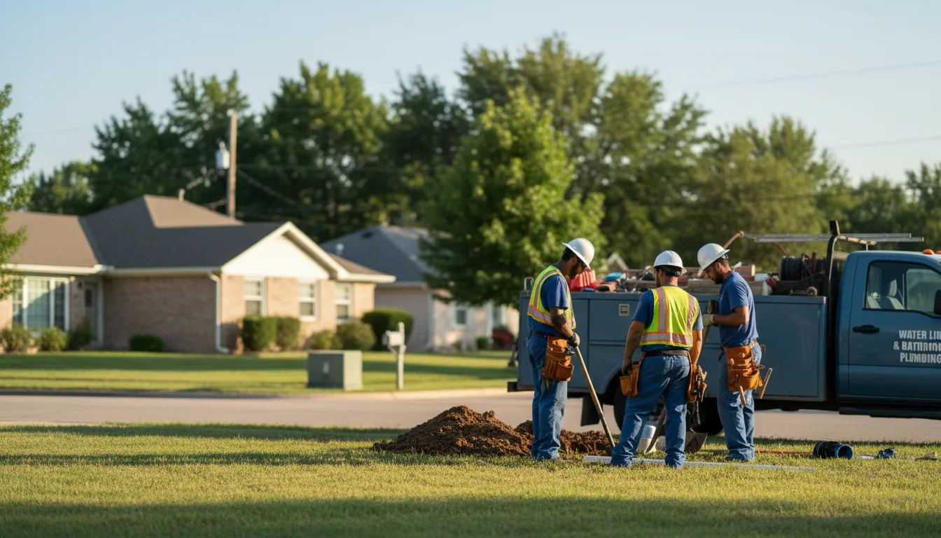 Residential water line and bathroom plumbing service in Bussey, IA
